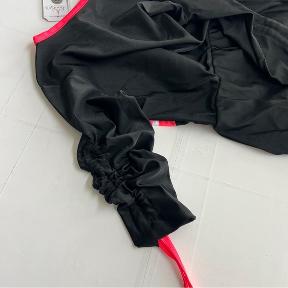 NEW LandsKid Girls Varsity Swim Modest Dress Long Sleeve Zipper SIZE 12 - Picture 7 of 10